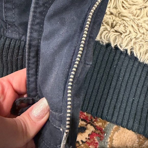 Women’s Navy Blue Fur-Lined Jacket - Picture 4 of 6